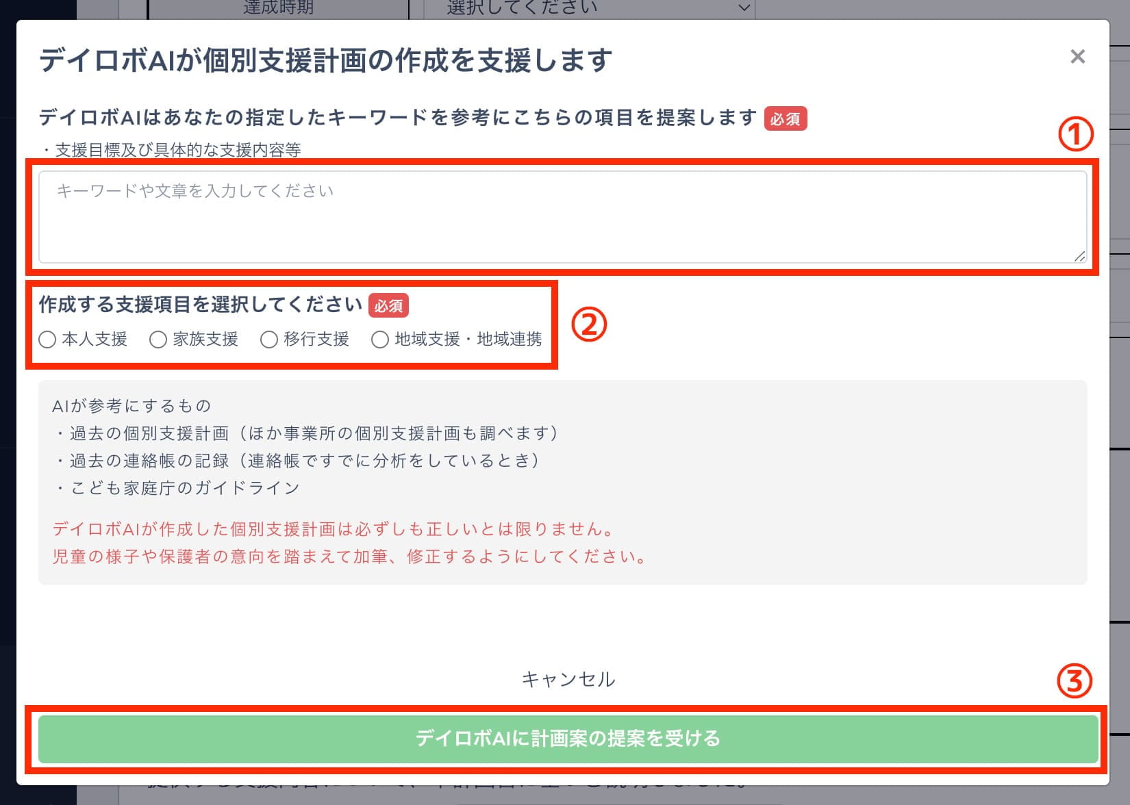 AIのモーダル